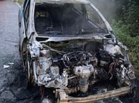 Two vehicle fires in one morning on A38 at Landrake