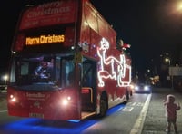 Santa bus to head through Liskeard this evening 