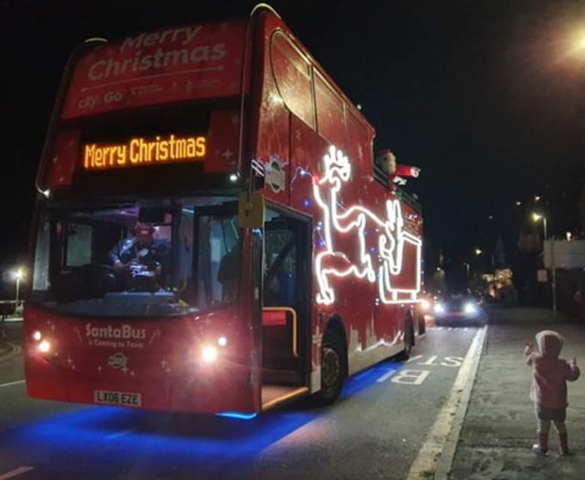 Santa bus to head through Liskeard this evening 