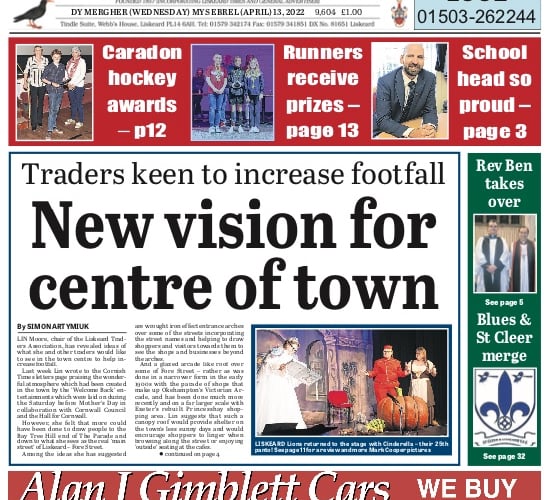 The front page of the Cornish Times Wednesday, April 13, 2022 edition