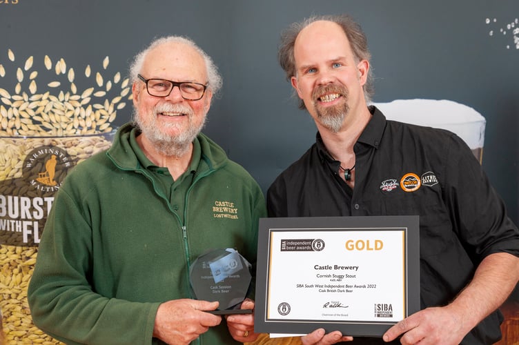 Theo Corfield receiving the award from Buster Grant, SIBA Competitions Chairman.