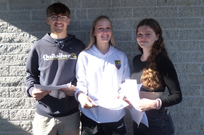 Students from Looe Com Academy collecting their GCSE results