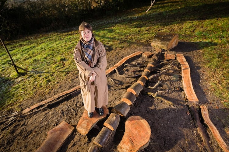 Swedish artist at her art installation at the Eden Project