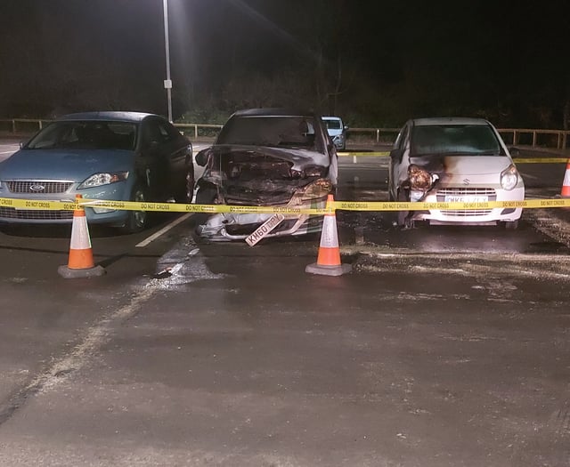 Three vehicles severely damaged after dramatic car park fire