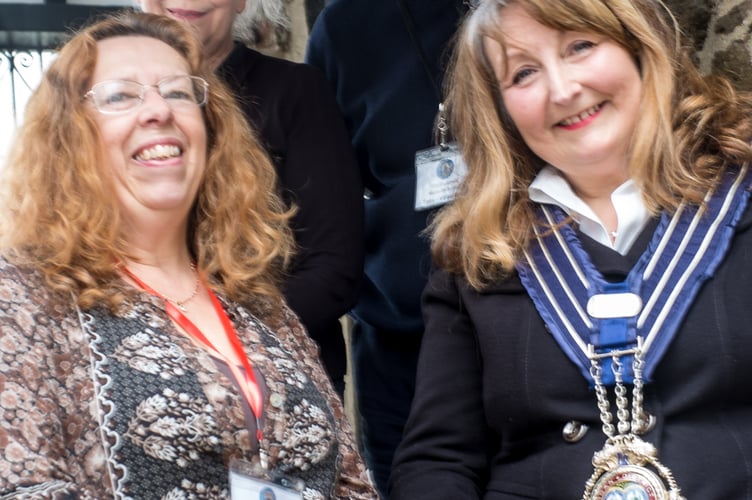 MUSEUM team members Nikki, Anthony, and curator Penny pictured with Looe Mayor Edwina Hannaford 