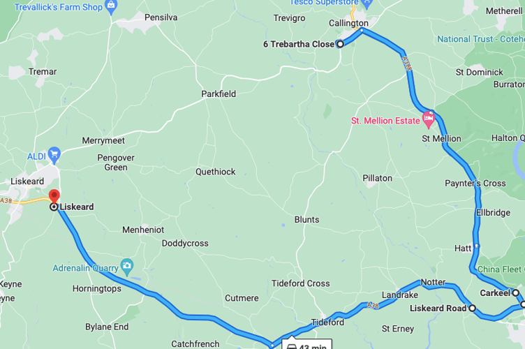 A demonstration of the detour in place for Roa closure between Liskeard and Callington 