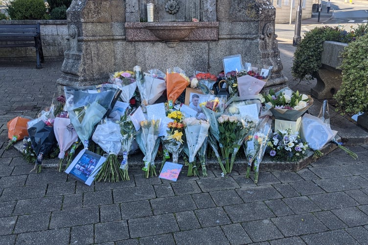 Floral tributes have been left in Liskeard by a shocked community