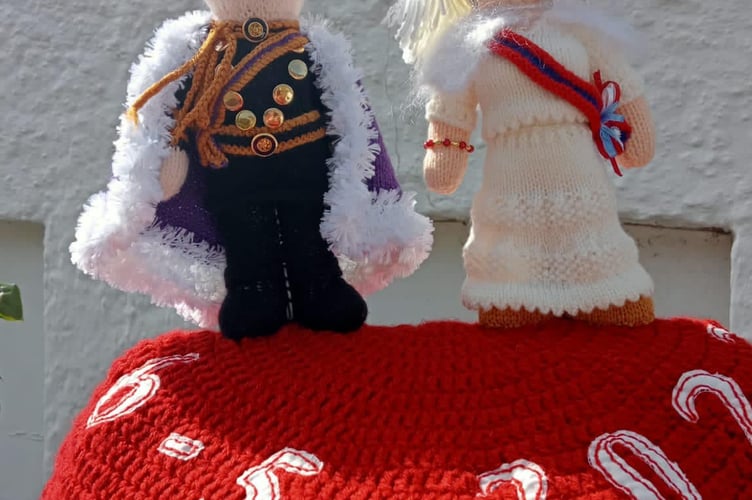 Knitted decorations in Saltash 