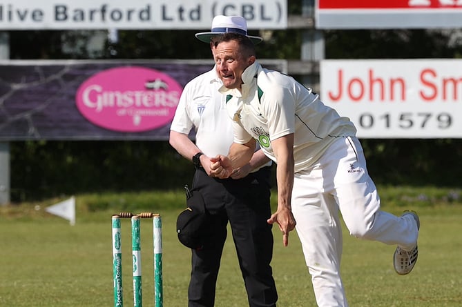 Roelof van der Merwe in action for Callington against Hayle on Saturday, May 20.