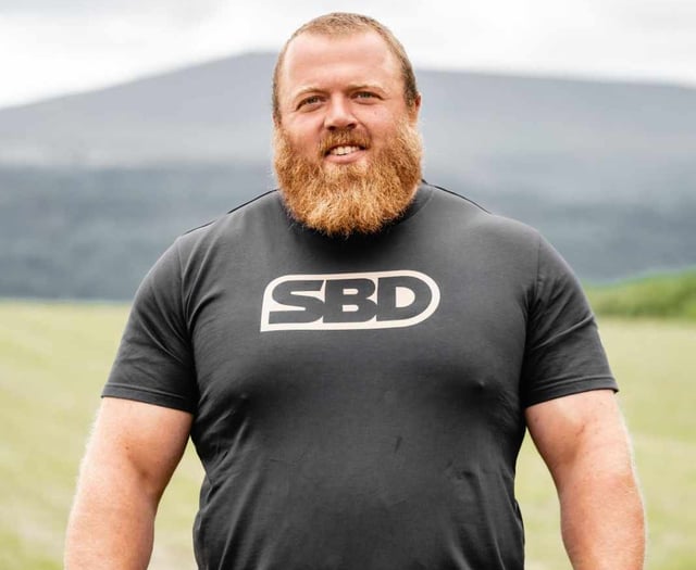 Bradley Rollason from Liskeard is awarded South West’s Strongest Man