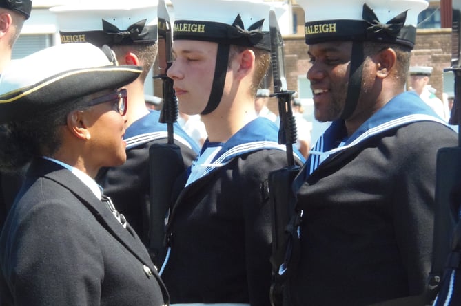 A newly qualified sailor enjoys a chat with Hon Capt Golding