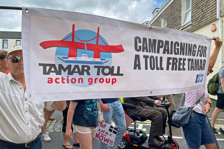 The protest against tolls on the Tamar Bridge