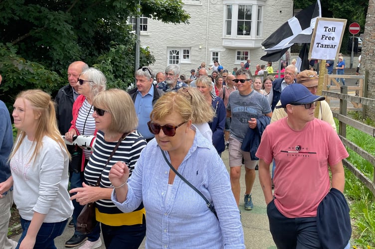 The protest against tolls on the Tamar Bridge