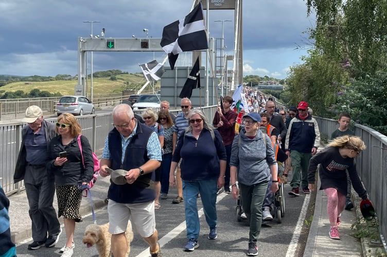 The protest against tolls on the Tamar Bridge