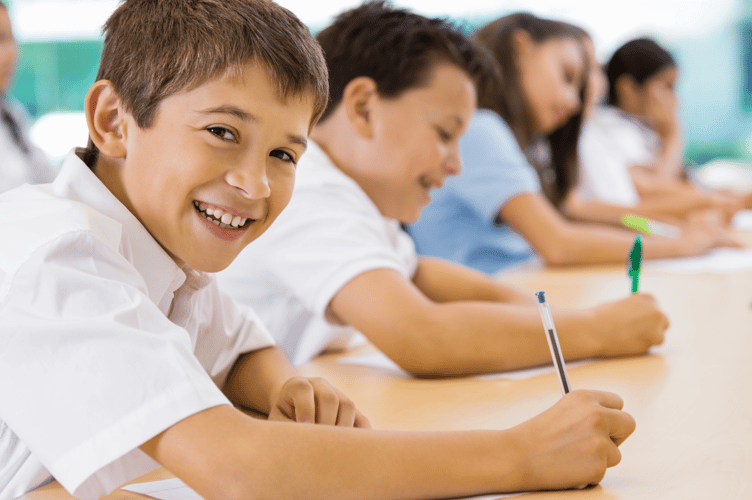 Stock image of school children