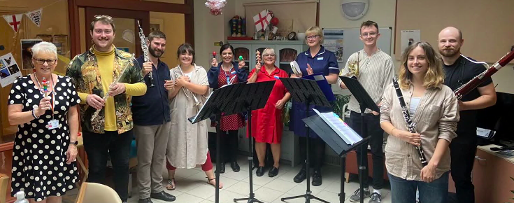 Endelienta Orchestra perform to patients at Bodmin Hospital