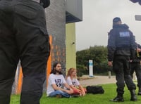 Just Stop Oil protestors cover Falmouth University in orange paint