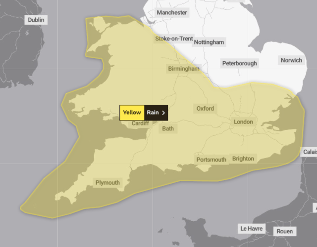 Cornwall set for showers as Met Office issues yellow weather warning 