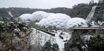 Snow turns Eden Project into a winter wonderland 