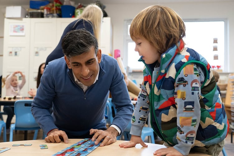 Prime Minister Rishi Sunak meets schoolchildren at Nancledra Primary School