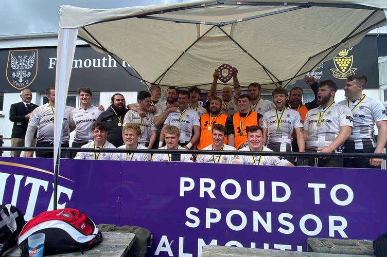 Launceston Castles celebrate their victory at Falmouth on Saturday. Picture: Launceston Rugby Club