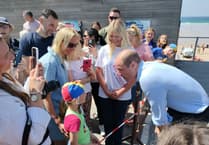 Prince William greeted by hundreds of people and glorious sunshine during visit