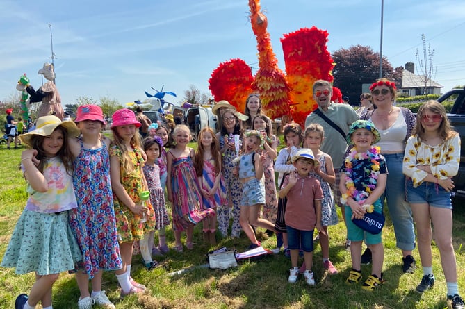 Members of the Vocal Footprint drama and singing group in Callington getting ready for the procession