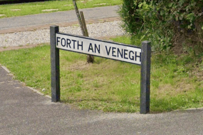 Road sign for Forth an Venegh in Bodmin