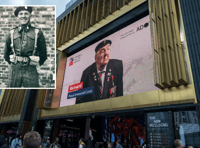 Veteran pictured on London billboards for 80th anniversary campaign