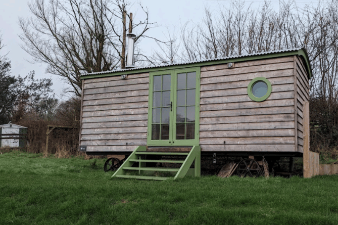 A shepherd's hut used as accommodation for holidays