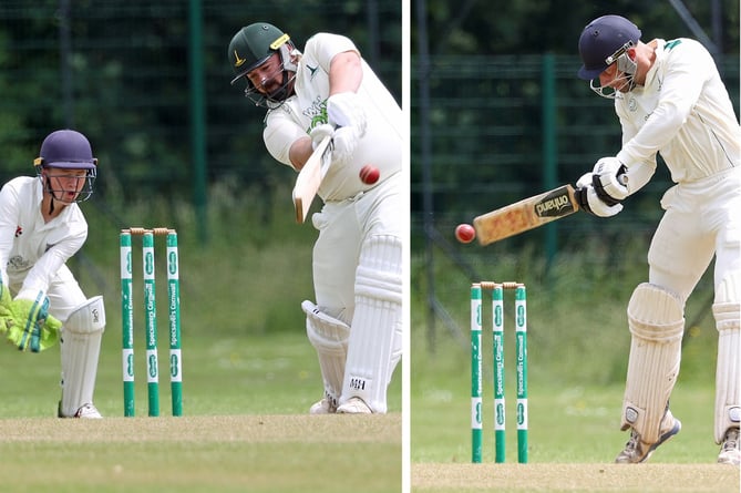 Callington Thirds openers Toby Beresford-Power (left) and Liam Hunn (right) made 38 and 82 respectively against their Werrington counterparts at Lux Park, Liskeard. Pictures: Glen Rogers