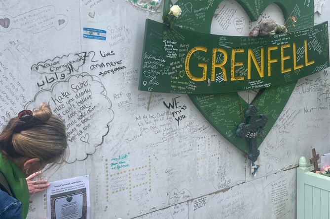 Placing Cornwall's message on Grenfell Memorial Wall