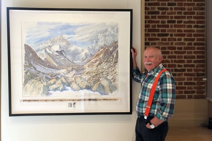 Artist's paintings in exhibition remembering heroic mountaineer
