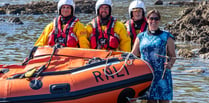 Looe RNLI join the blessing of the sea service at Portwrinkle 