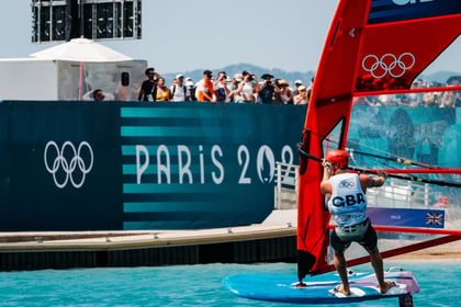 Launceston's Sills up to eighth in iQFOIL class at Paris Olympics