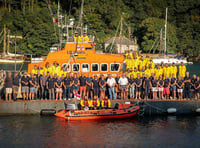 Lifeboat crew make it back for photograph with seconds to spare