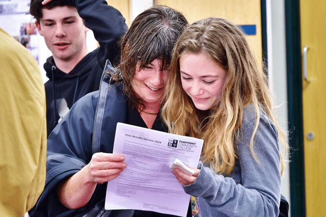 Student's parents were overjoyed with some of the results achieved (Picture: Andy Campfield)