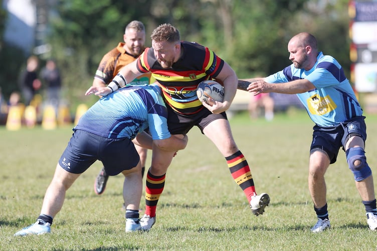 Former captain Lewis Wells looks to break through the Bodmin defence. Picture: Glen Rogers