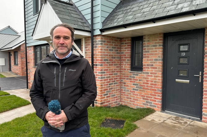 Olly Monk, Cornwall Council\'s portfolio holder for housing, at the new Trecerus Farm housing scheme (Picture: Lee Trewhela / LDRS)