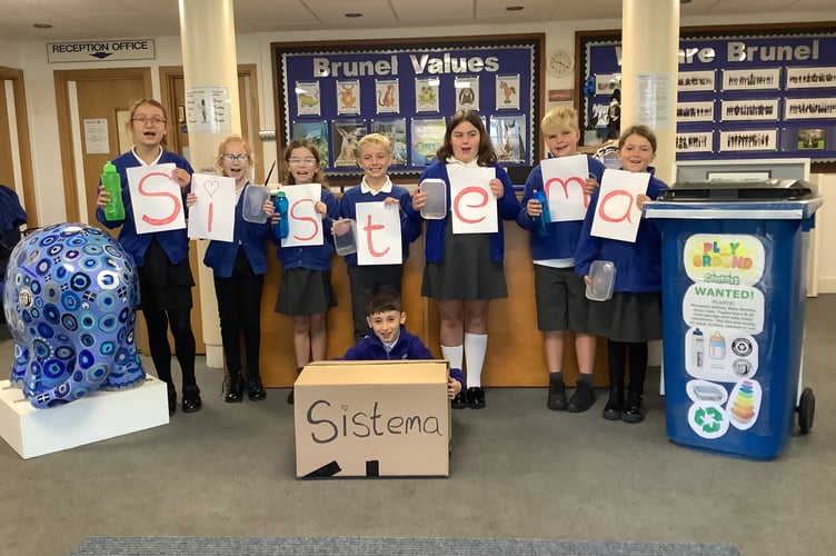 PUPILS at Brunel Academy in Saltash are encouraging the community to recycle plastic boxes and bottles