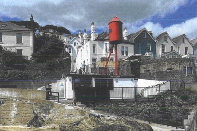 The Red Rocket café and takeaway in Fowey overlooks Whitehouse beach. (Picture: Red Rocket/Cornwall Council)