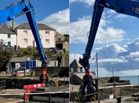 Urgent work to remove storm damaged lock gate at historic harbour