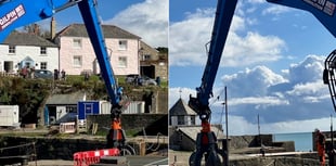 Urgent work to remove storm damaged lock gate at historic harbour