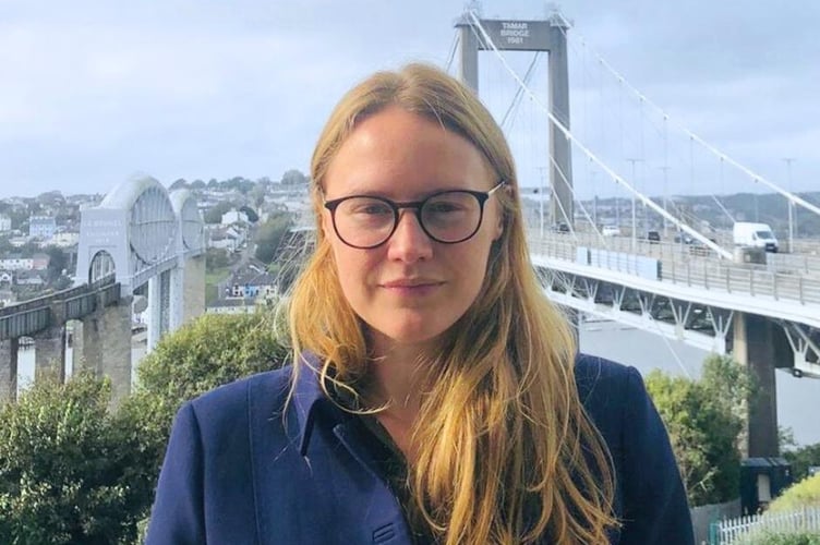 Anna Gelderd MP for South East Cornwall at Tamar Bridge