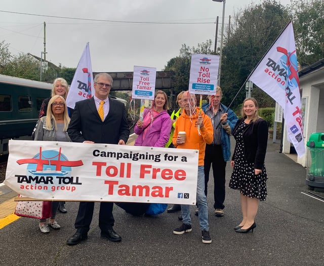 Protest begins ahead of public inquiry into Tamar Toll increases