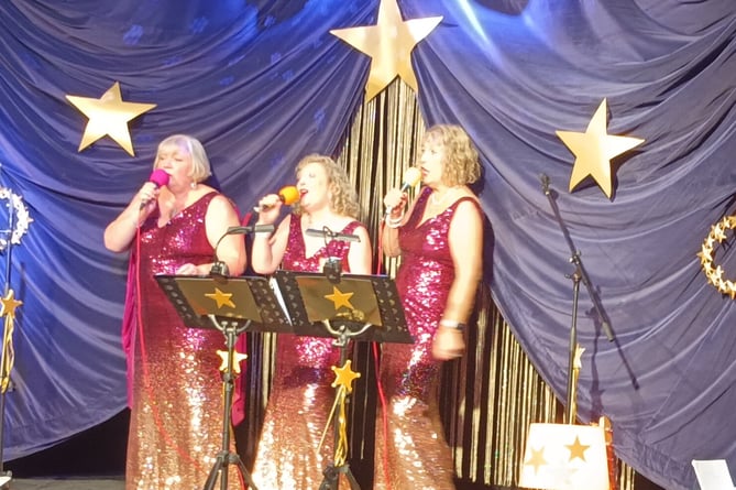 Jane, Trish and Steph took to the stage during 'A Night with the Downderry Stars'