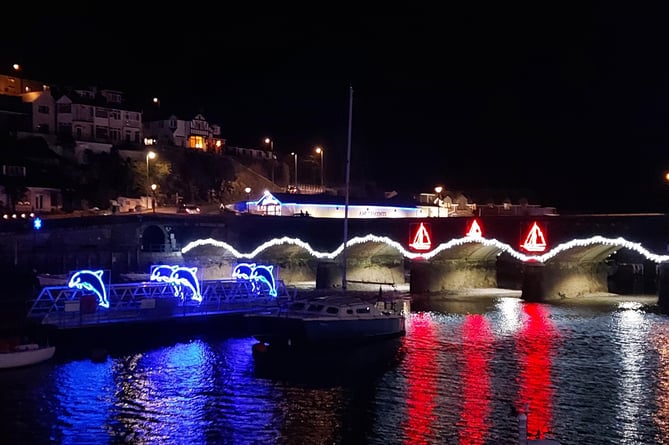 Looe's Christmas lights switch-on will be illuminating the bridge and river on Friday November 29. (Picture: LTC)