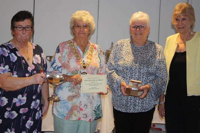 The winners of the Irene Burt Triples, Liz Tomlin, Sylvia Wilcocks and Jean Whetter. Picture: Liskeard Bowling Club