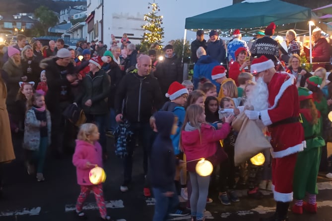 Father Christmas paying a visit to Downderry