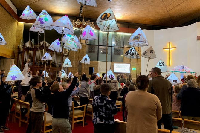 Saltash Wesley Methodist Church became the indoor location for a lantern lit carol service led by Redeemer Church Saltash. (Picture: Sarah Martin)